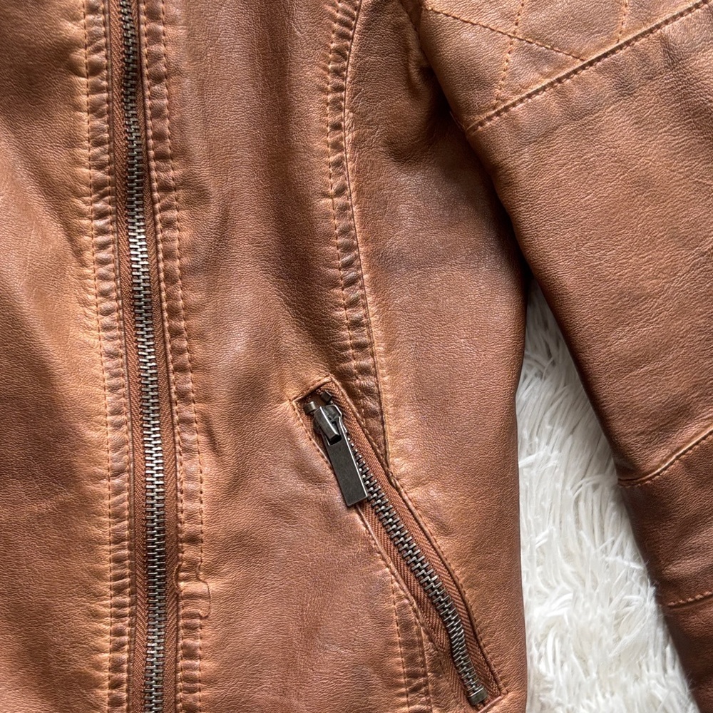 Bagatelle Tan Leather Women's Jacket - Picture 3 of 5